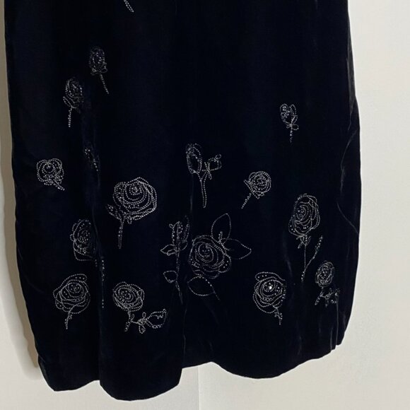 Laura Ashley velvet dress vintage black velvet sleeveless vintage 10 NWT lined - Picture 5 of 8